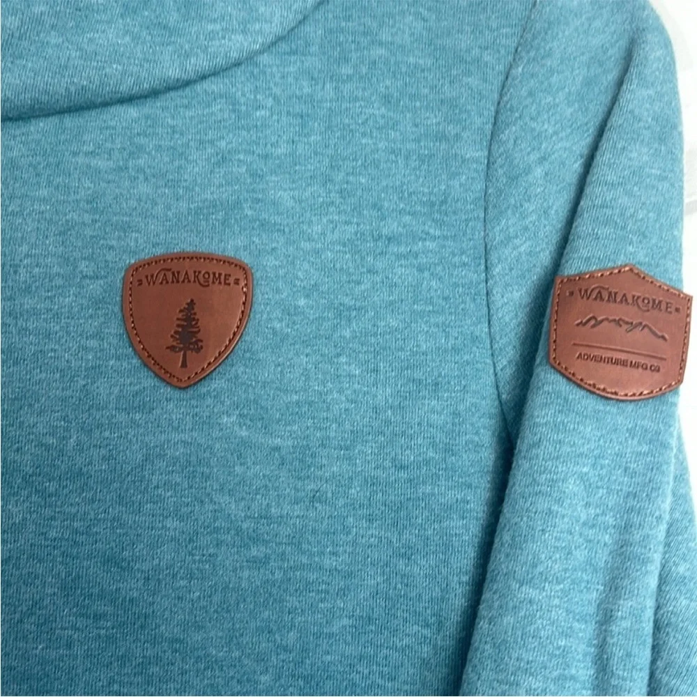 Wanakome Blue Hoodie with Brown Accents - Picture 5 of 6